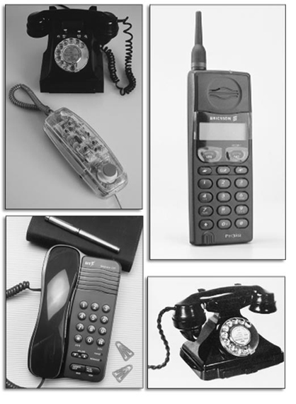 Image showing a series of different telephone designs