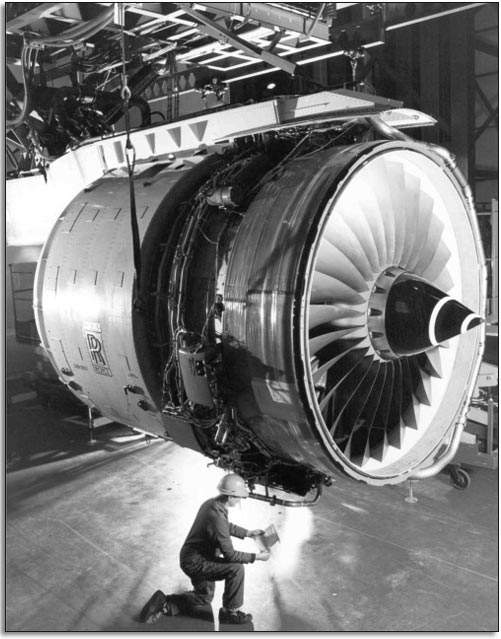 An image of the Rolls-Royce Trent engine