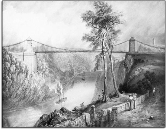 Samuel R. W. S Jackson’s painting of Brunel’s Clifton suspension bridge